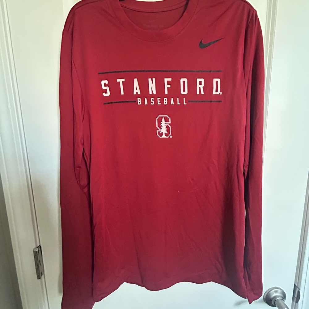 Nike Red Stanford Baseball Long Sleeve Shirt